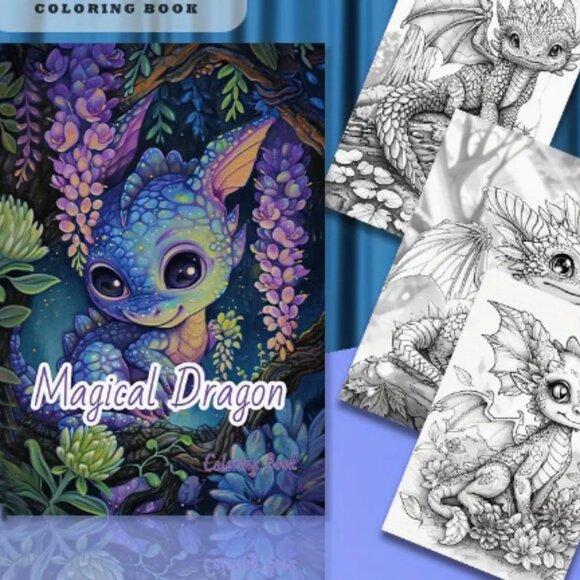 Other - Adult Playful Dragons Coloring Book